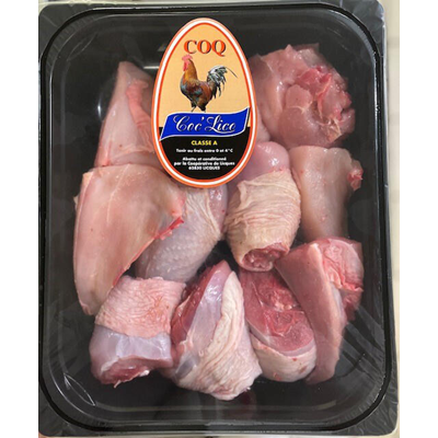coq lic découpe, haan (echte) versneden