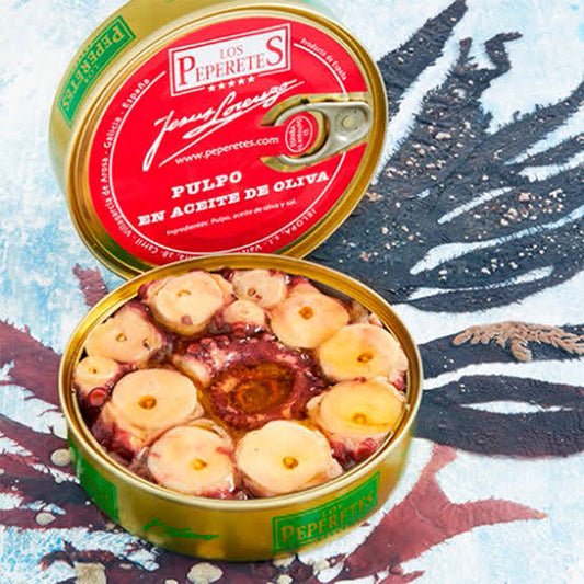 octopus in olijfolie, pulpo en aceite de oliva