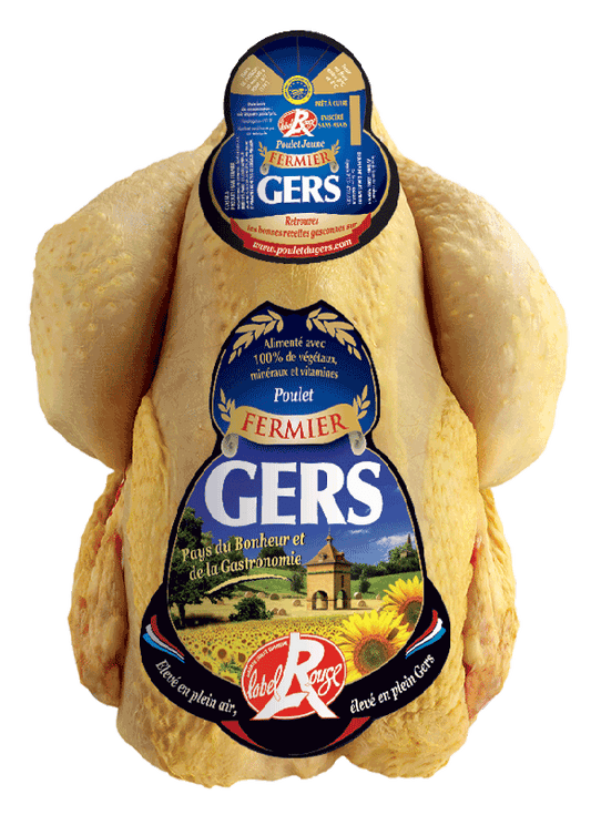 poulet jaune fermier, gers, label rouge, IGP, 1,6-1,8kg